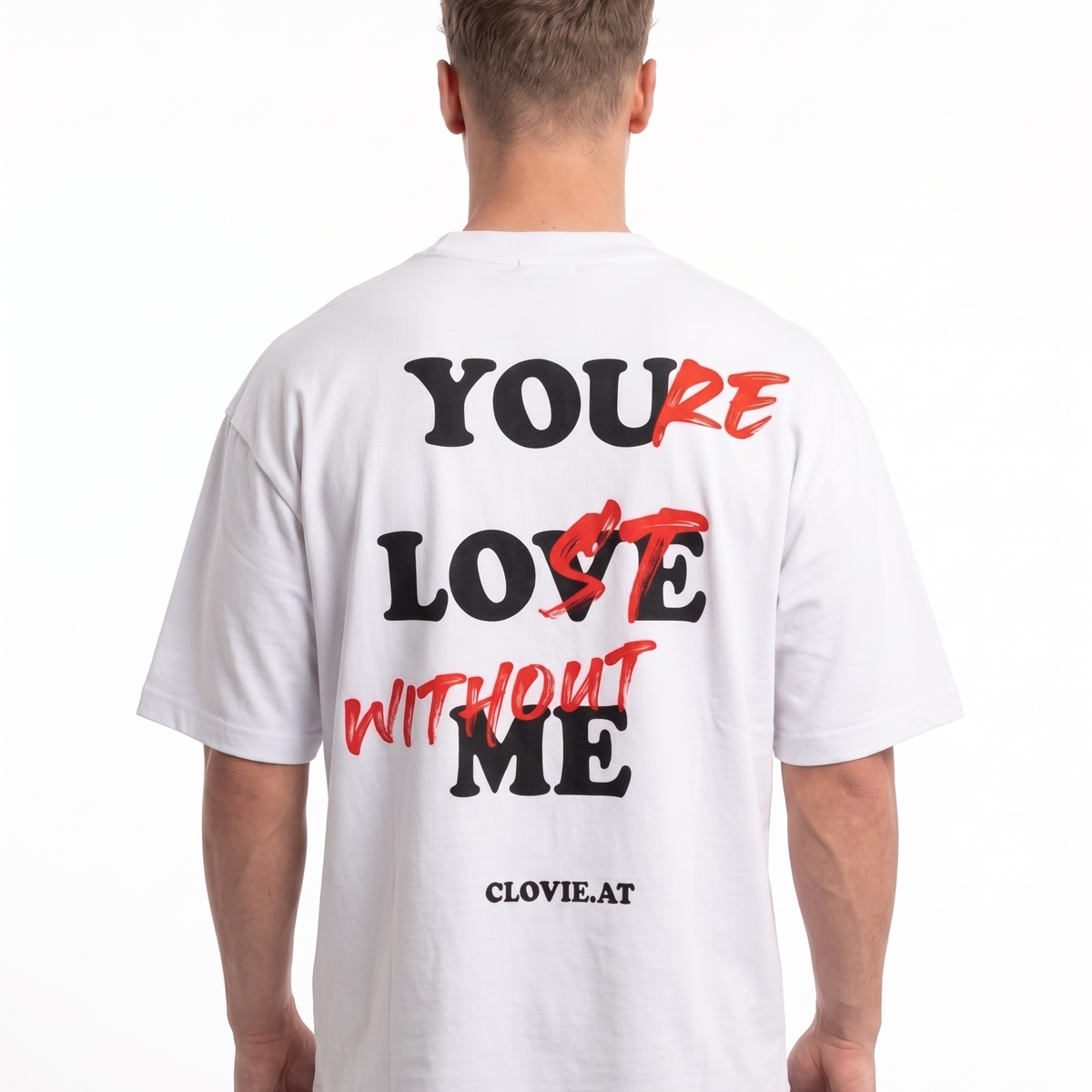 You're lost OVS Tee White - model back print (edit-ref from Natural Raw)