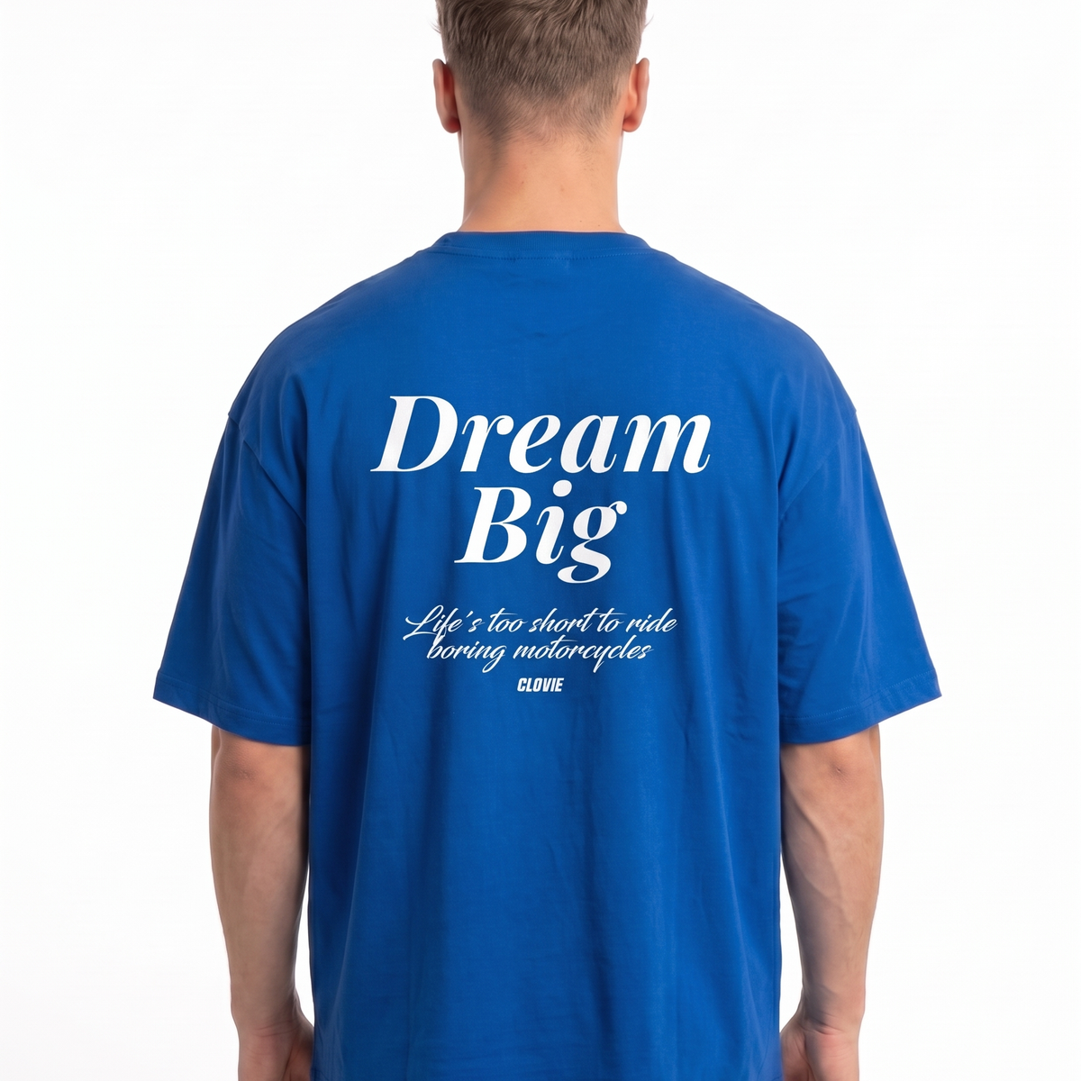 Dream big OVS Tee Cobalt Blue - model back print