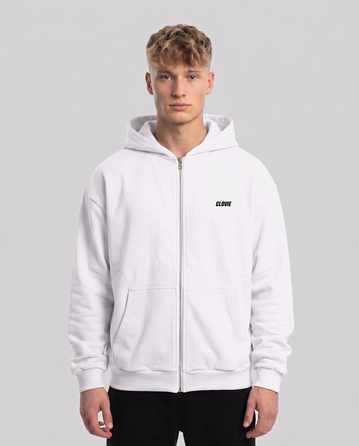 Text me OVS Zip White - model front