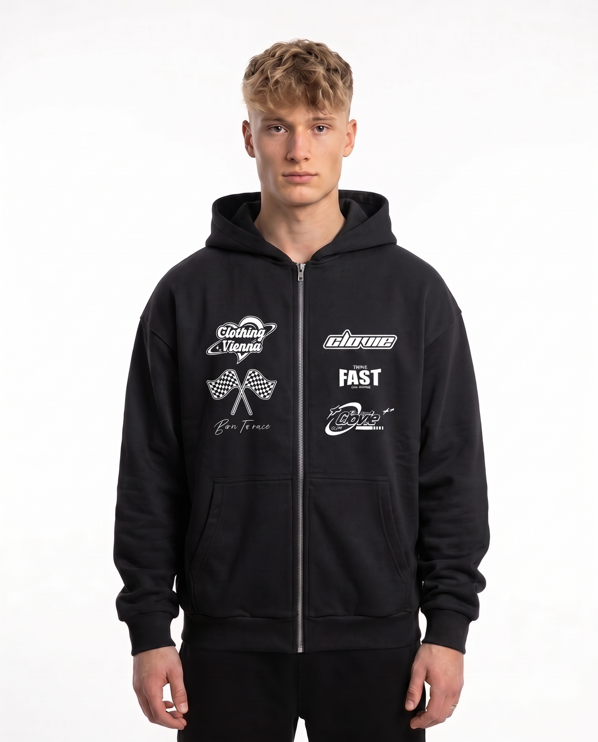Clovie racing OVS Zip Black - model front