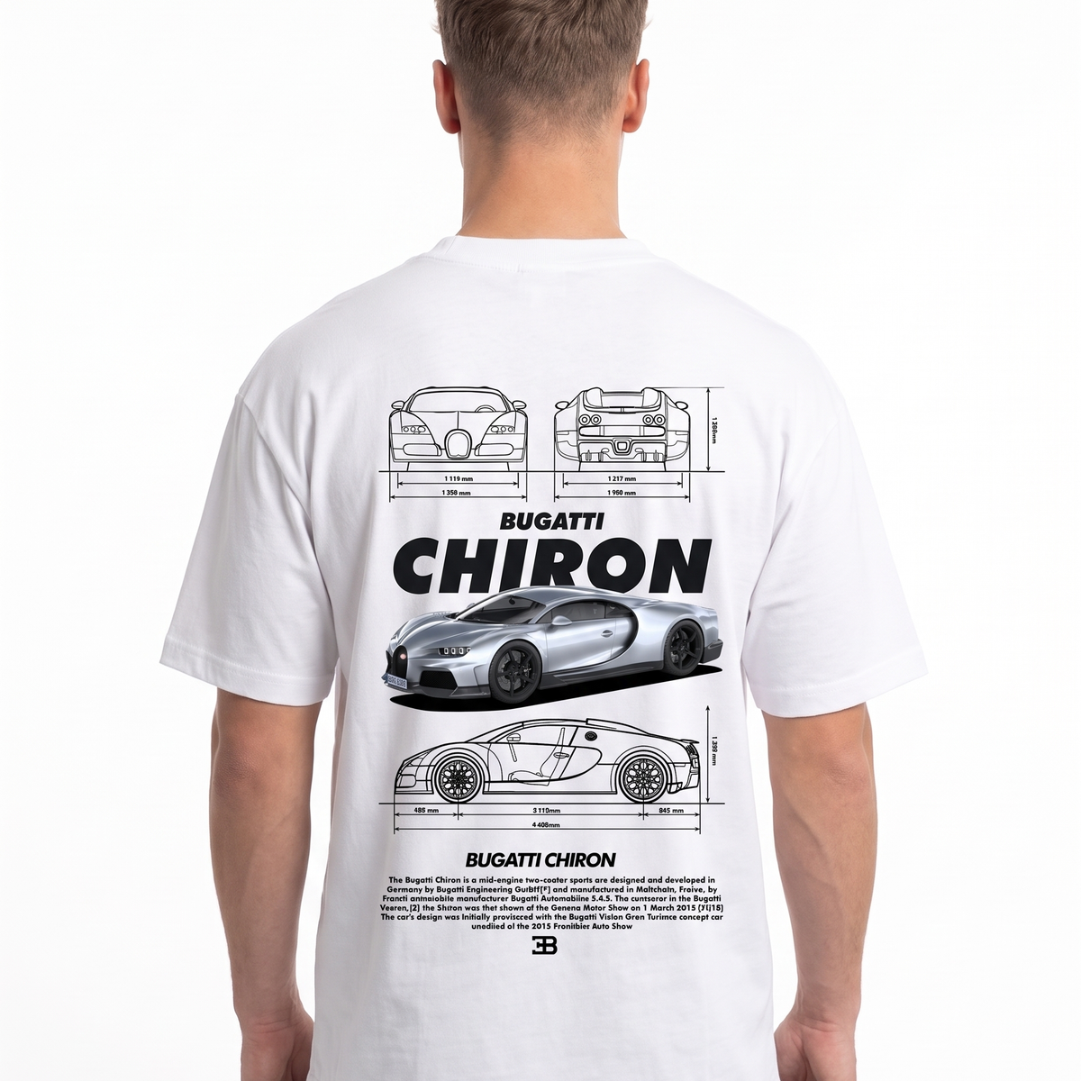 BUGATTI Chiron OVS Tee White - model back print