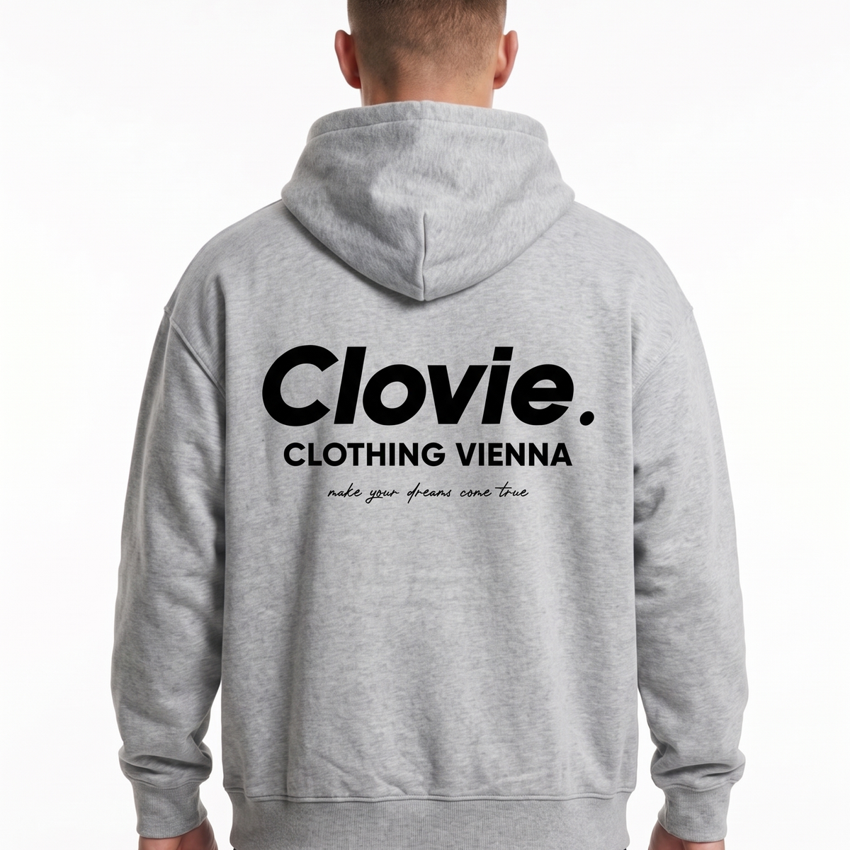 Make your dreams come true 2 OVS Zip Heather Grey - model back print