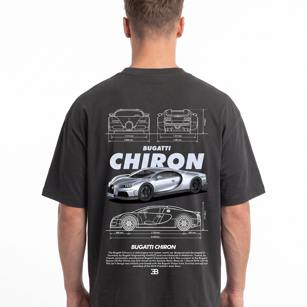 BUGATTI Chiron OVS Tee Black - model back print