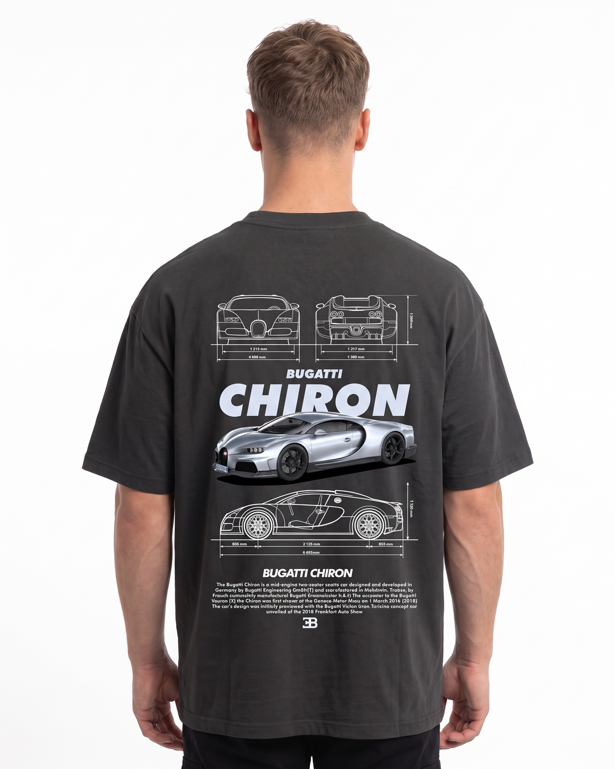 BUGATTI Chiron OVS Tee Black - model back print