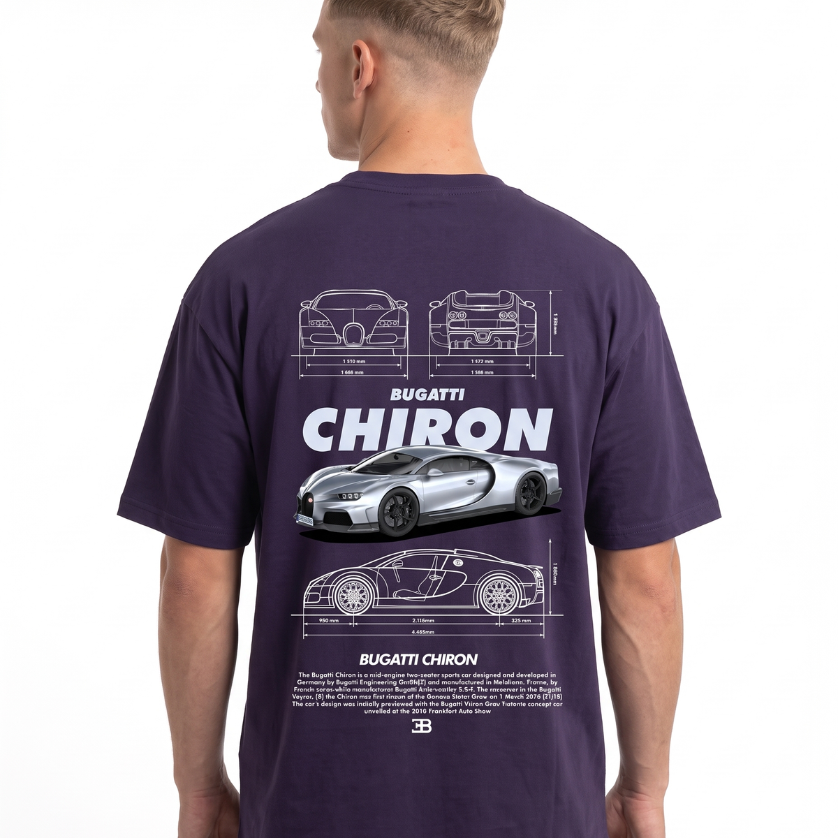 BUGATTI Chiron OVS Tee Purple Night - model back print