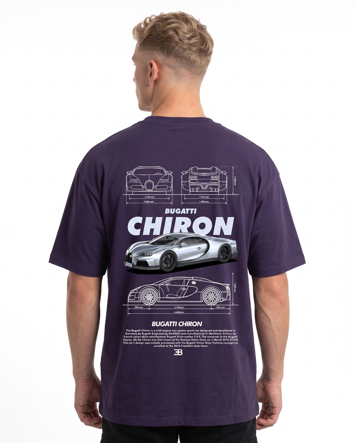 BUGATTI Chiron OVS Tee Purple Night - model back print