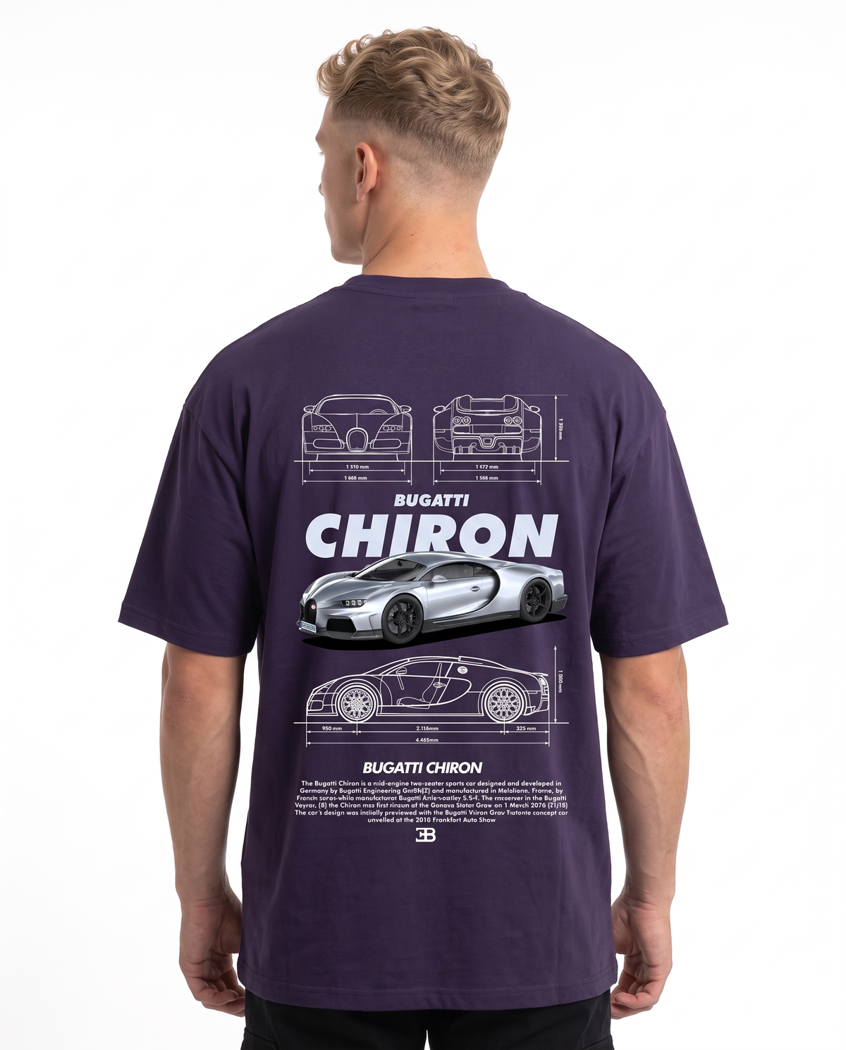 BUGATTI Chiron OVS Tee Purple Night - model back print
