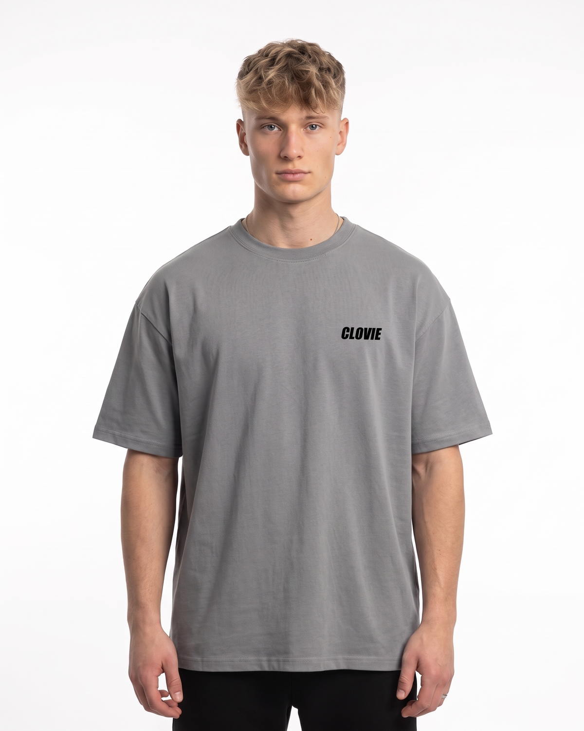 BUGATTI Chiron OVS Tee Grey - model front