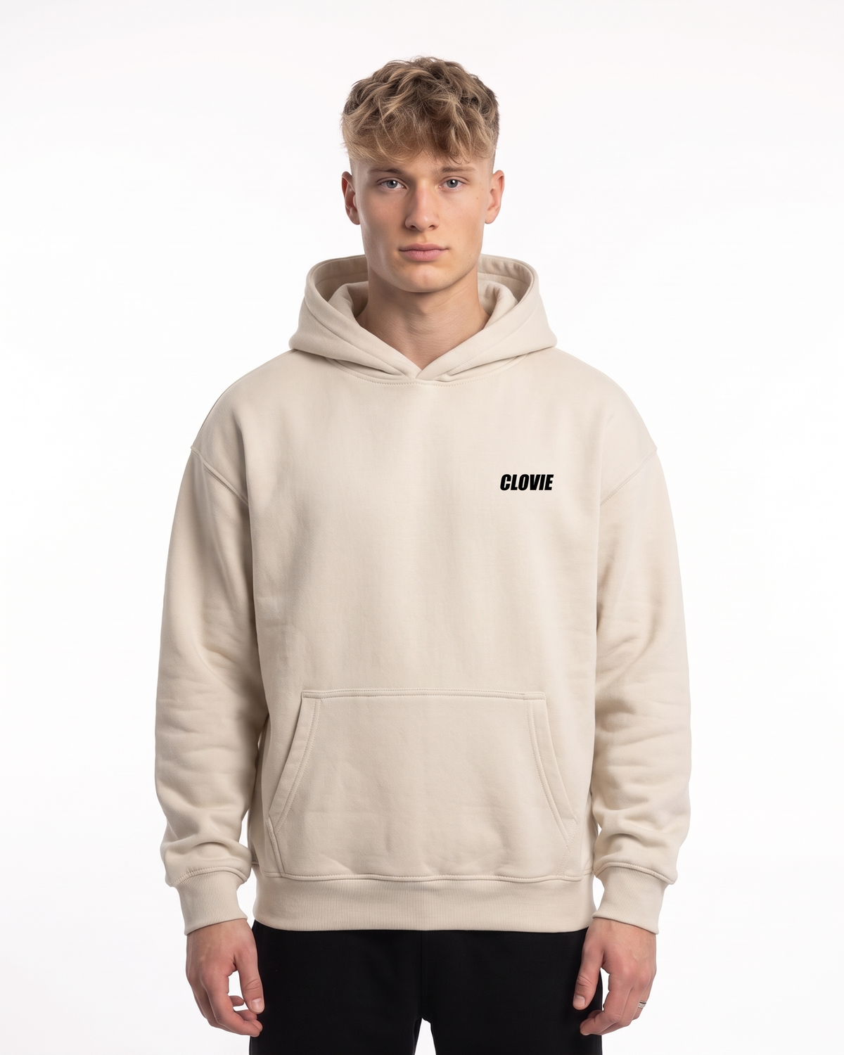 BUGATTI Chiron Super Sport Oversized Hoodie White Sand – Vorderseite