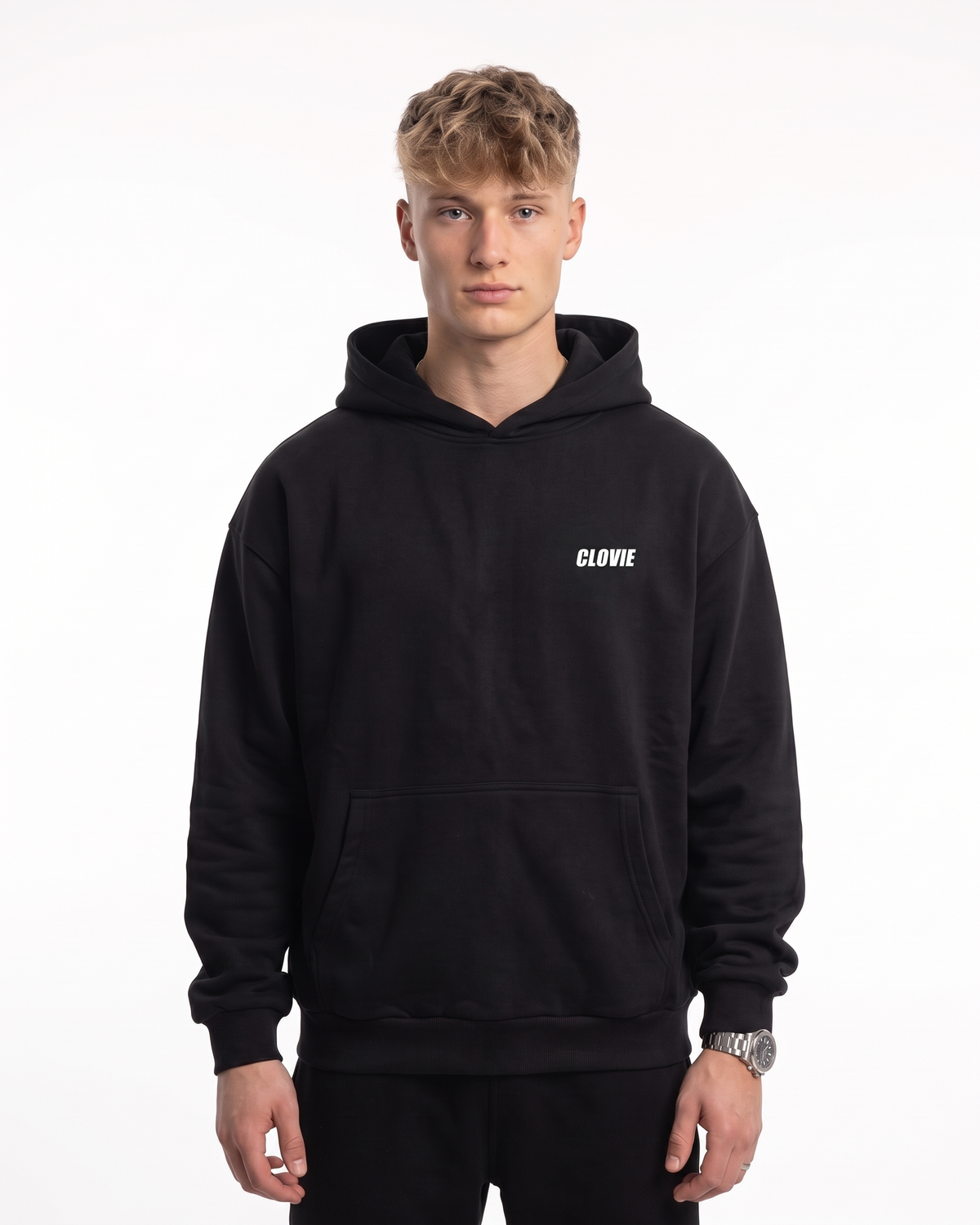 BUGATTI Chiron Super Sport Oversized Hoodie Black – Vorderseite