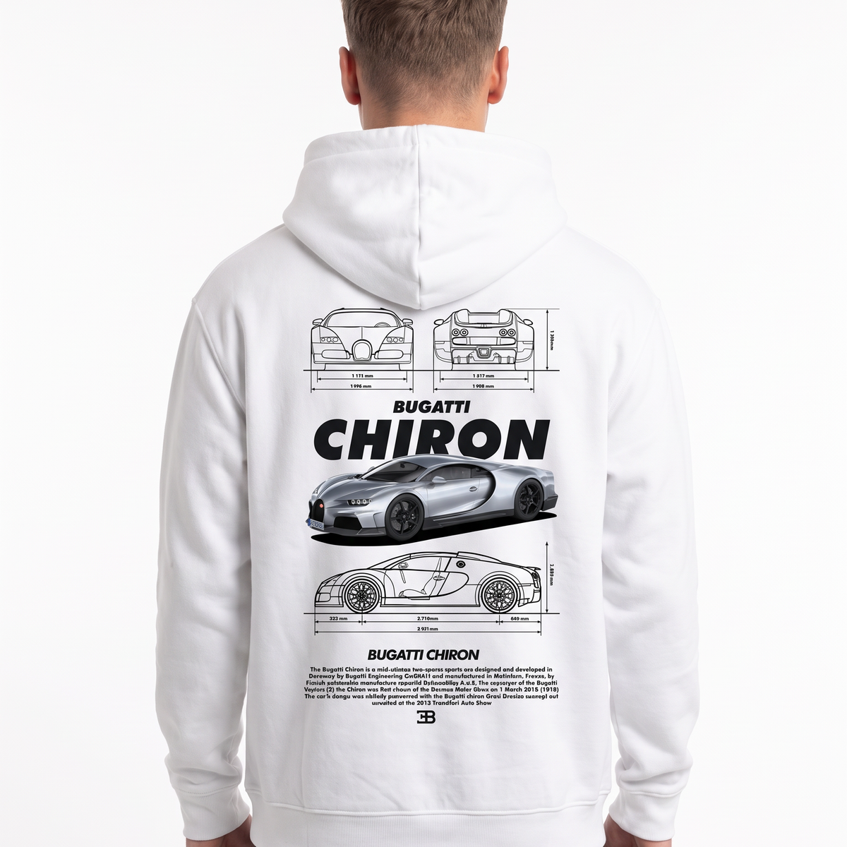 BUGATTI Chiron Super Sport Hoodie Arctic White – Rückseite