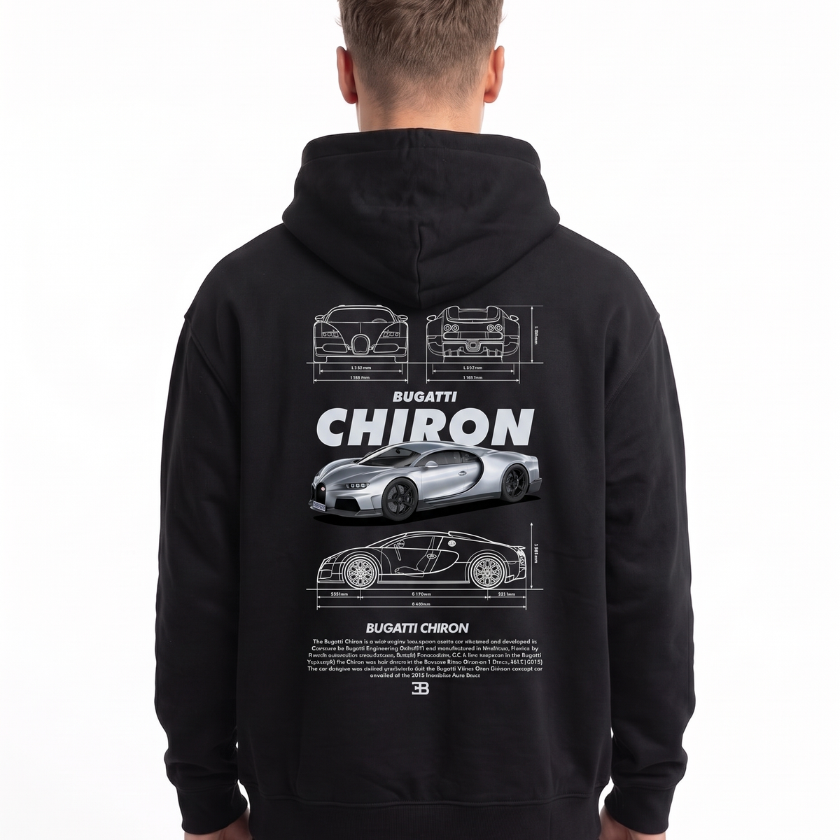 BUGATTI Chiron Super Sport Hoodie Jet Black – Rückseite