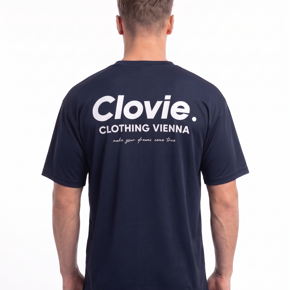 Sport Tee Navy - model back print