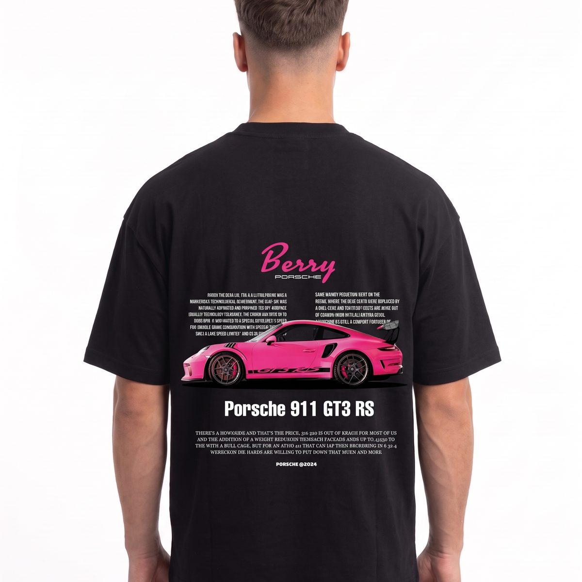 Porsche 911 GT3 RS Oversized Tee Black – Rückseite