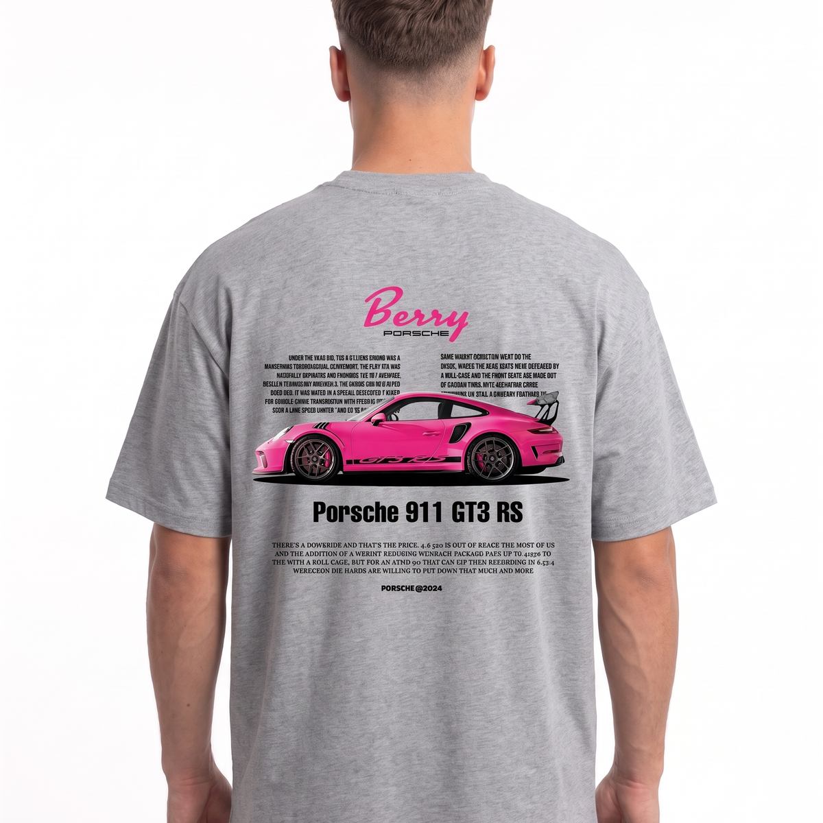 Porsche 911 GT3 RS Oversized Tee Grey – Rückseite