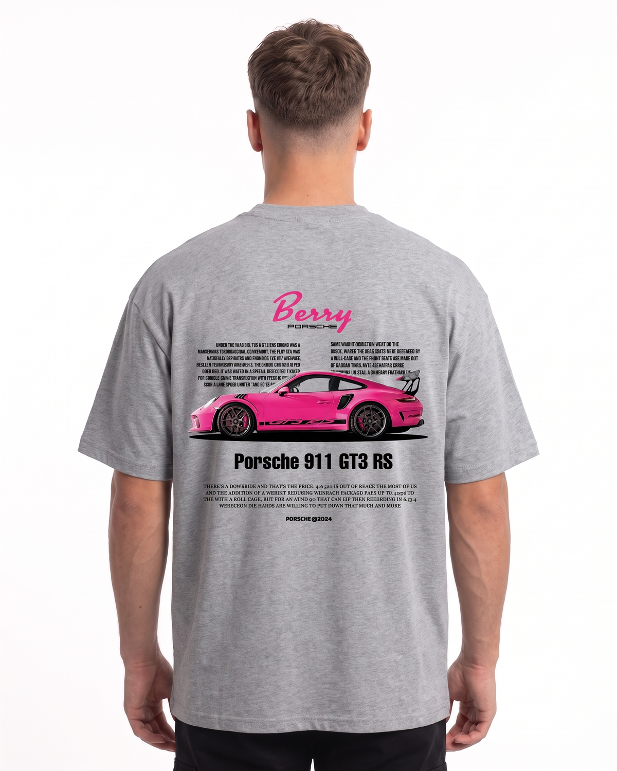 Porsche 911 GT3 RS Oversized Tee Grey – Rückseite