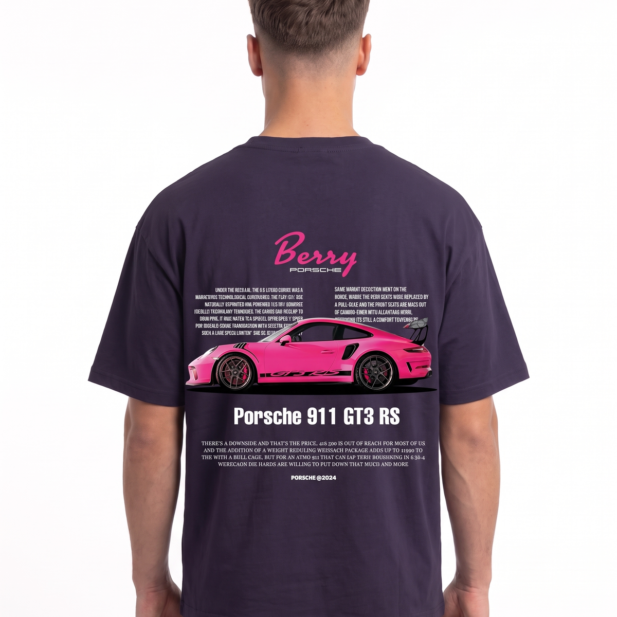Porsche 911 GT3 RS Oversized Tee Purple Night – Rückseite