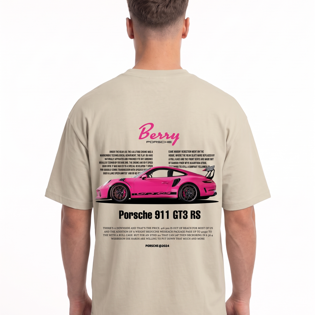 Porsche 911 GT3 RS Oversized Tee Sand – Rückseite