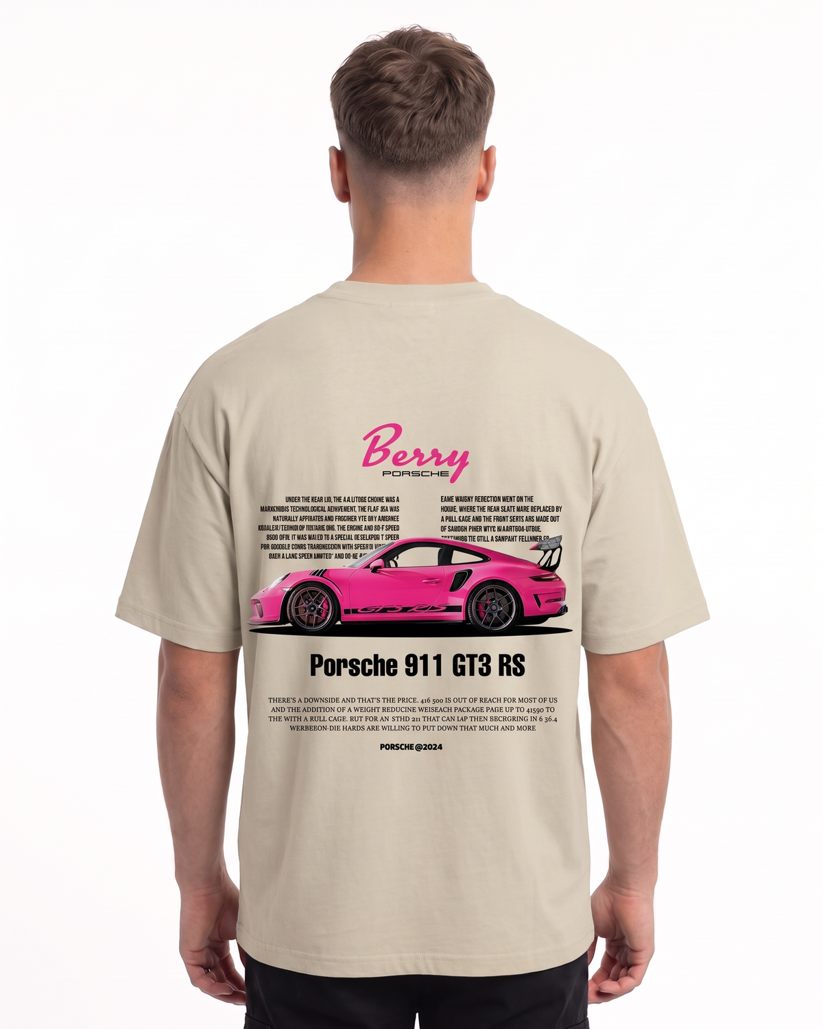 Porsche 911 GT3 RS Oversized Tee Sand – Rückseite