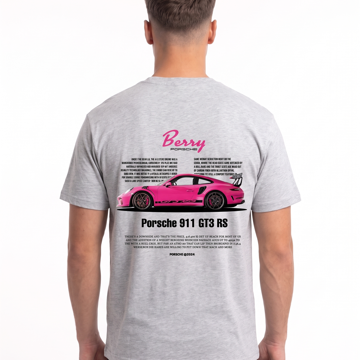 Porsche 911 GT3 RS Standard Tee Heather Grey – Rückseite