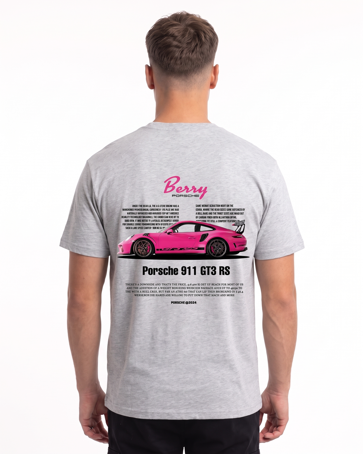 Porsche 911 GT3 RS Standard Tee Heather Grey – Rückseite