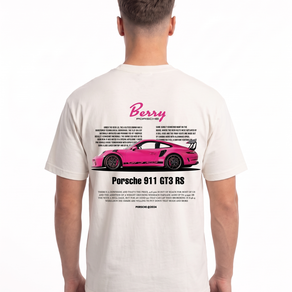 Porsche 911 GT3 RS Standard Tee Vintage White – Rückseite