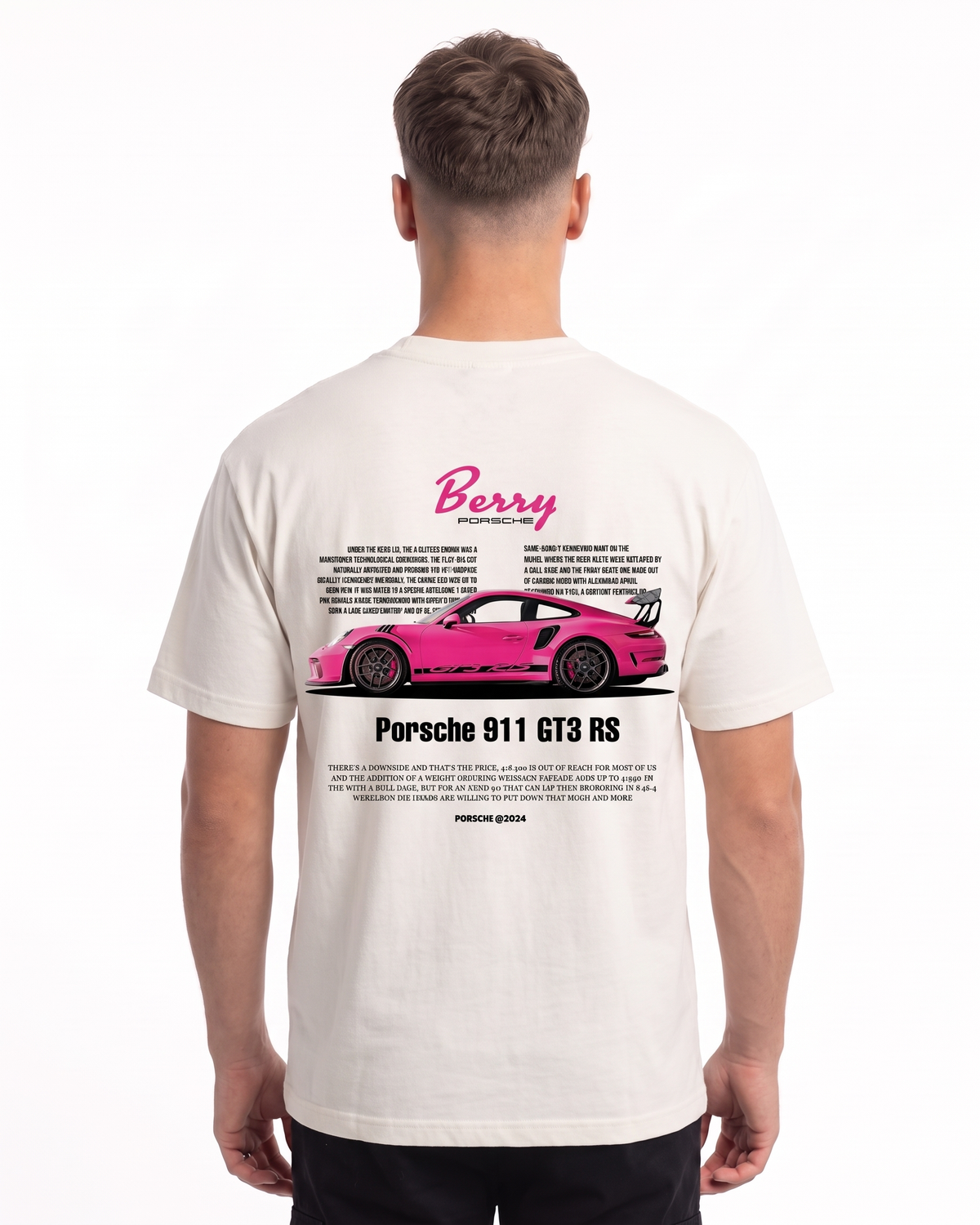 Porsche 911 GT3 RS Standard Tee Vintage White – Rückseite
