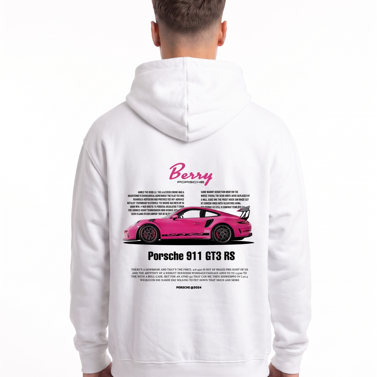 Porsche 911 GT3 RS Hoodie Arctic White – Rückseite