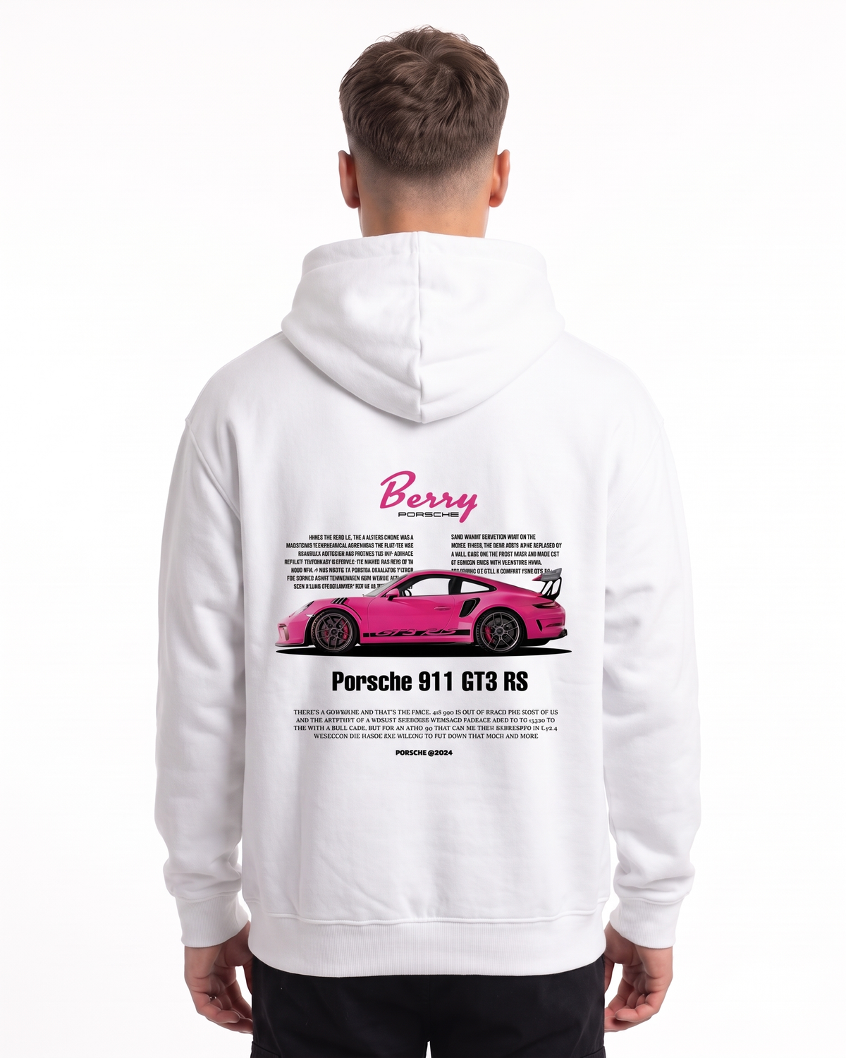 Porsche 911 GT3 RS Hoodie Arctic White – Rückseite