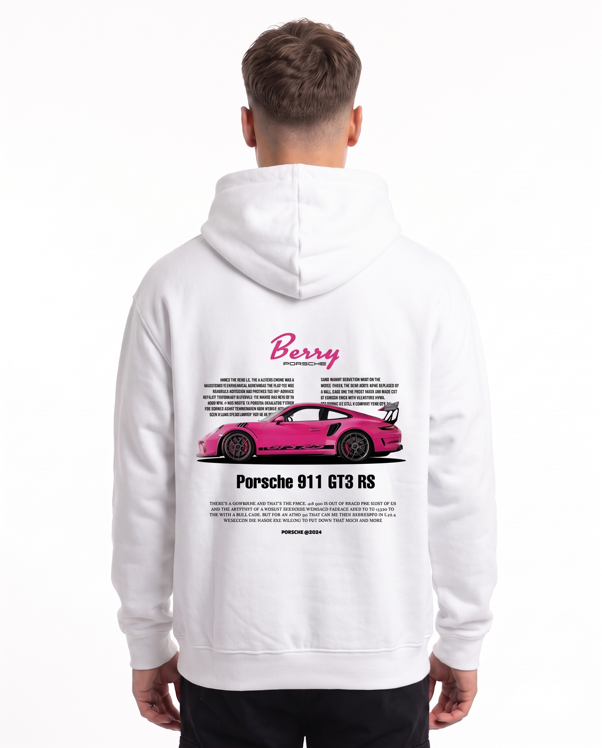 Porsche 911 GT3 RS Hoodie Arctic White – Rückseite