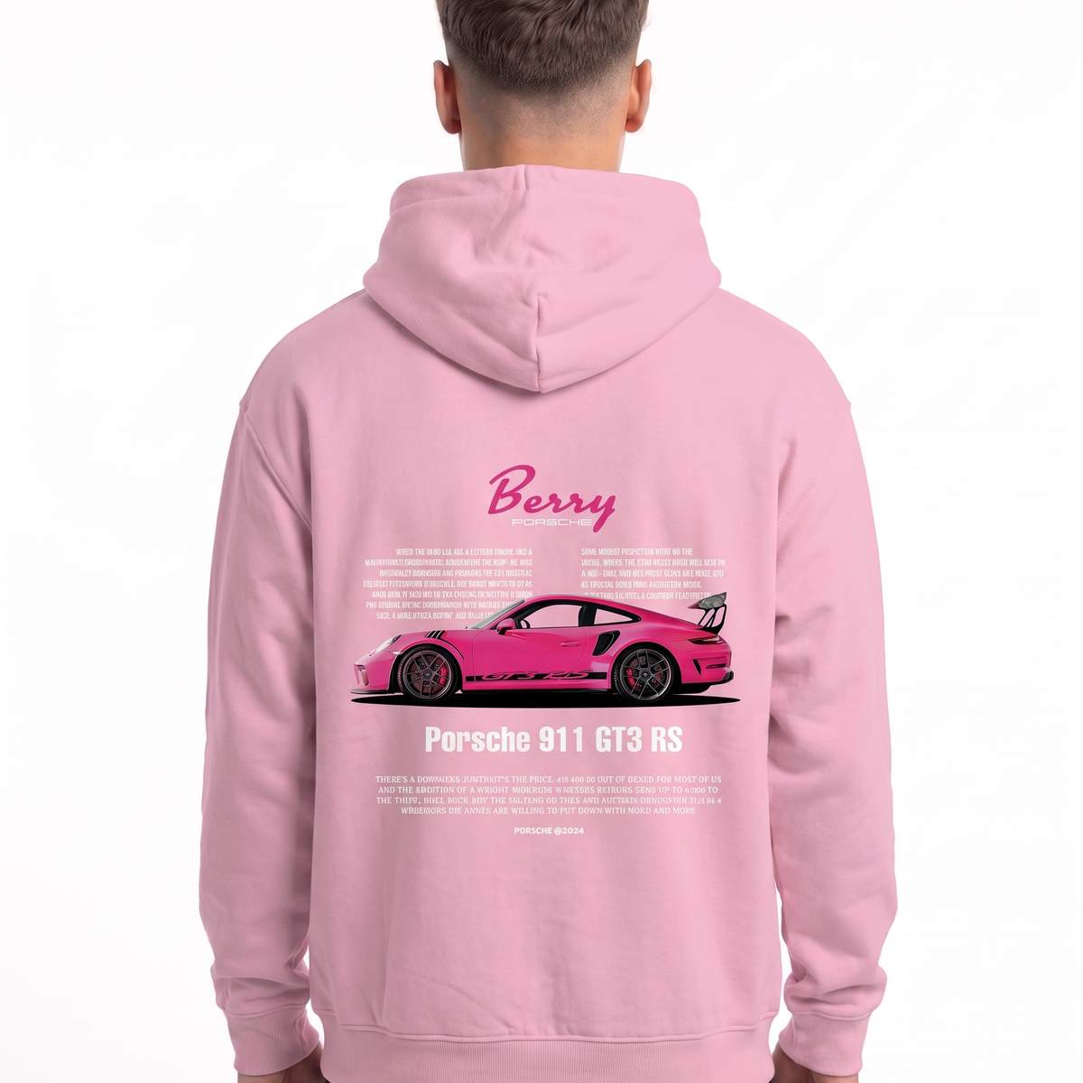Porsche 911 GT3 RS Hoodie Baby Pink – Rückseite