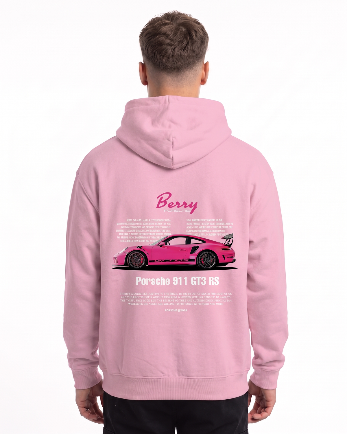 Porsche 911 GT3 RS Hoodie Baby Pink – Rückseite