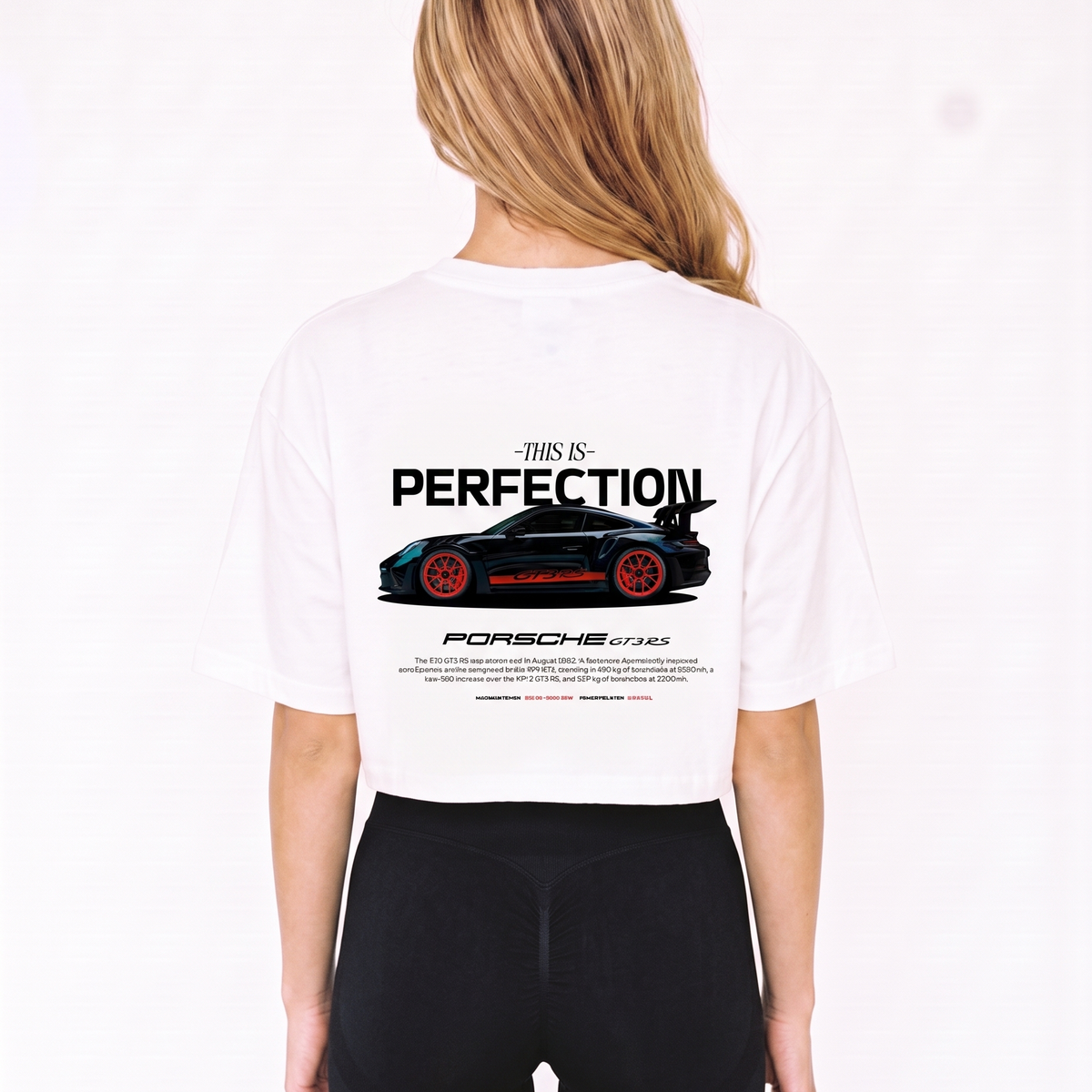 Porsche GT3 RS Cropped Tee White – Rückseite