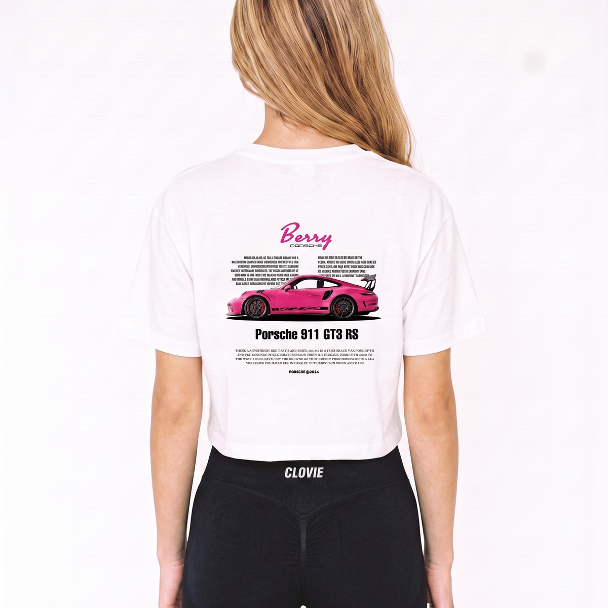 Porsche 911 GT3 RS Cropped Tee White – Rückseite