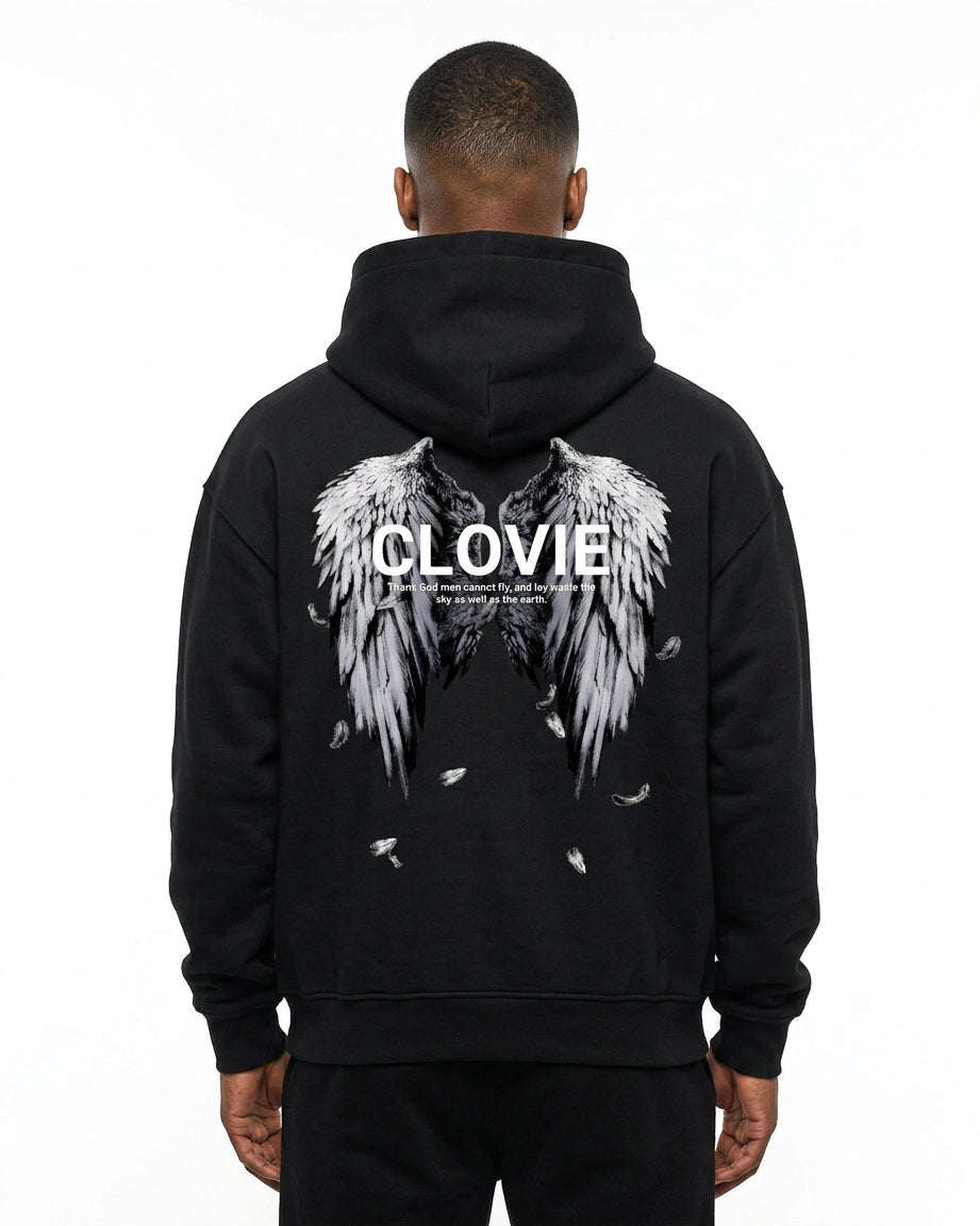 Angel wings Oversized Zip Hoodie CLOVIE