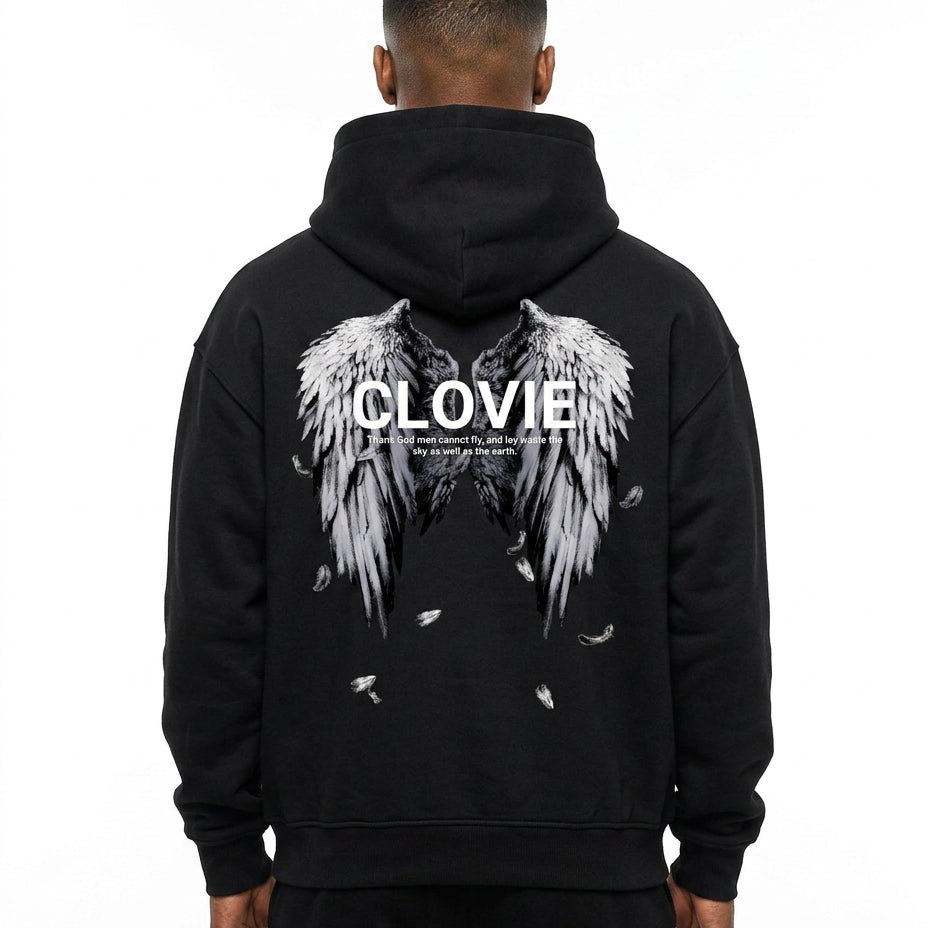 Angel wings Oversized Zip Hoodie CLOVIE