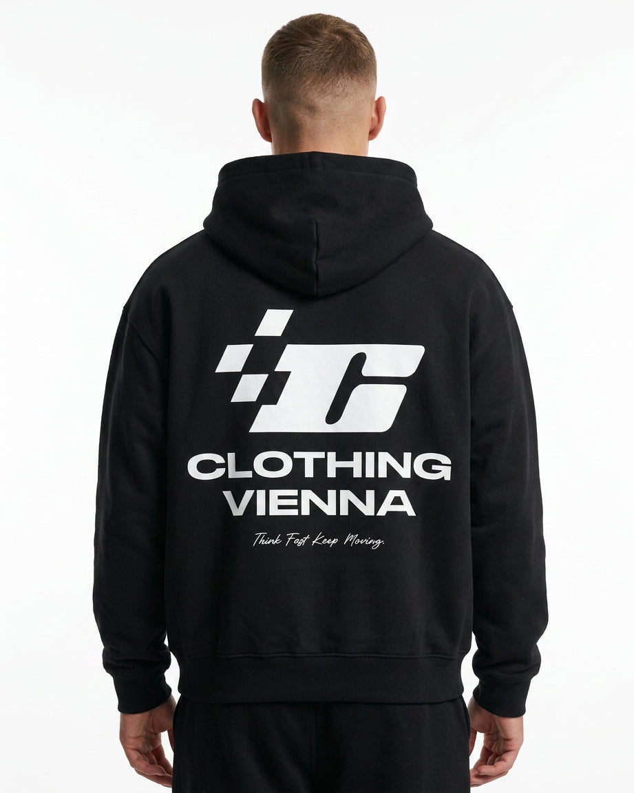 Clovie racing Oversized Zip Hoodie - CLOVIE