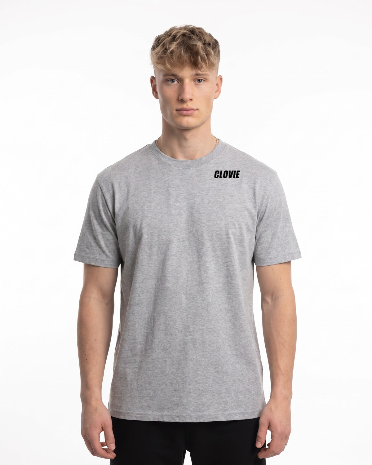 Porsche 911 GT3 R T-Shirt Heather Grey – Vorderseite mit CLOVIE-Logo