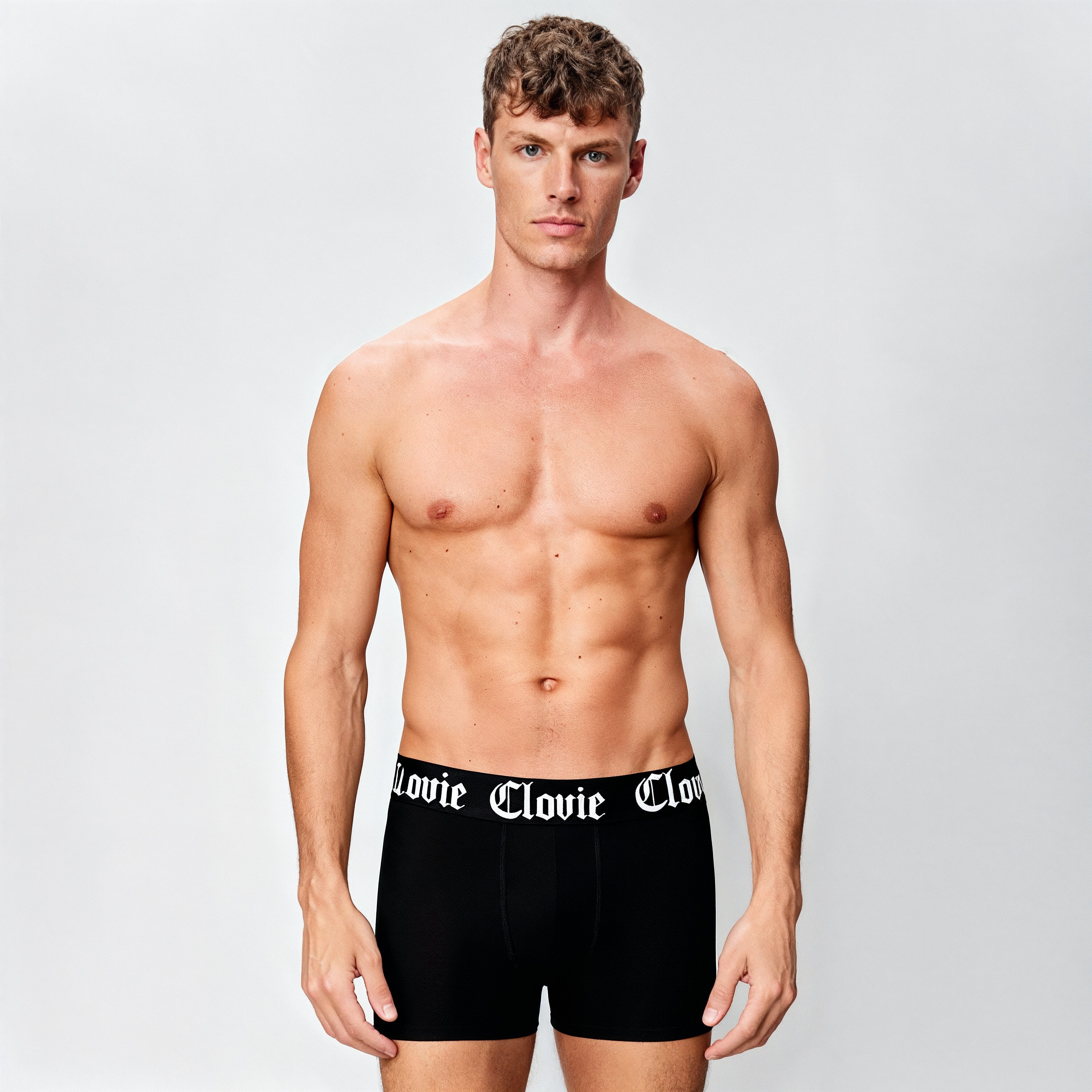 CLOVIE Boxershorts Signature aus Bio-Baumwolle in Schwarz