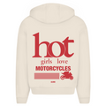 Hot girls love motorcycles - Oversized Zip Hoodie