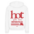 Hot girls love motorcycles - Oversized Zip Hoodie