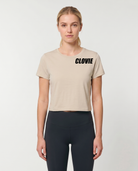 Text me Cropped Tee Sand Vorderansicht Logo