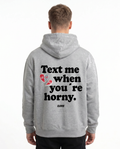 Text me Hoodie Heather Grey Back