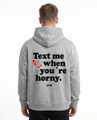 Text me Hoodie Heather Grey Back