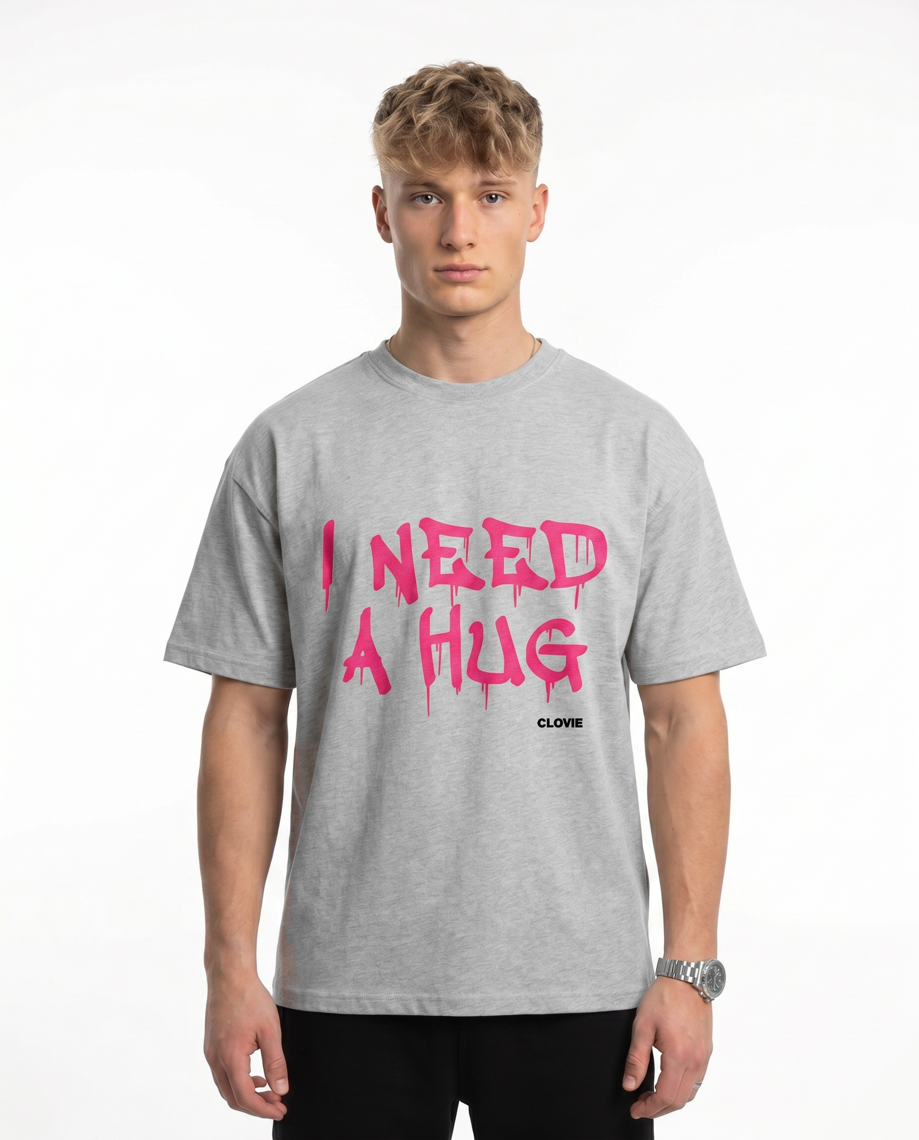 Free hugs Grey front INEEDAHUG