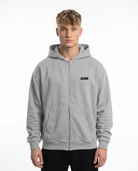 Raised by the streets Zip Hoodie Light Asphalt Front