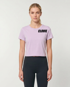 Text me Cropped Tee Soft Lilac Vorderansicht Logo