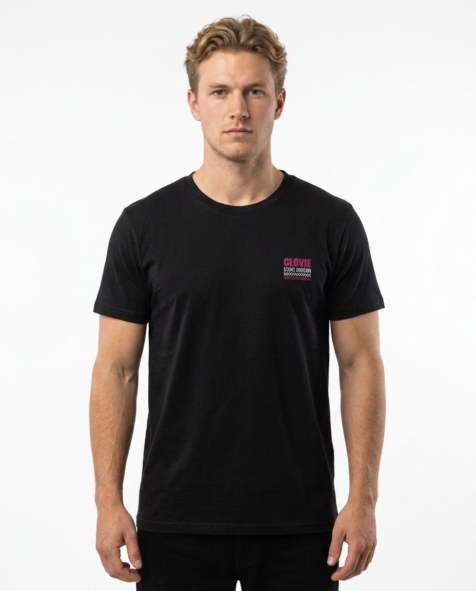 Official Stunt Instructor Standard Tee – Front, CLOVIE Stunt Division