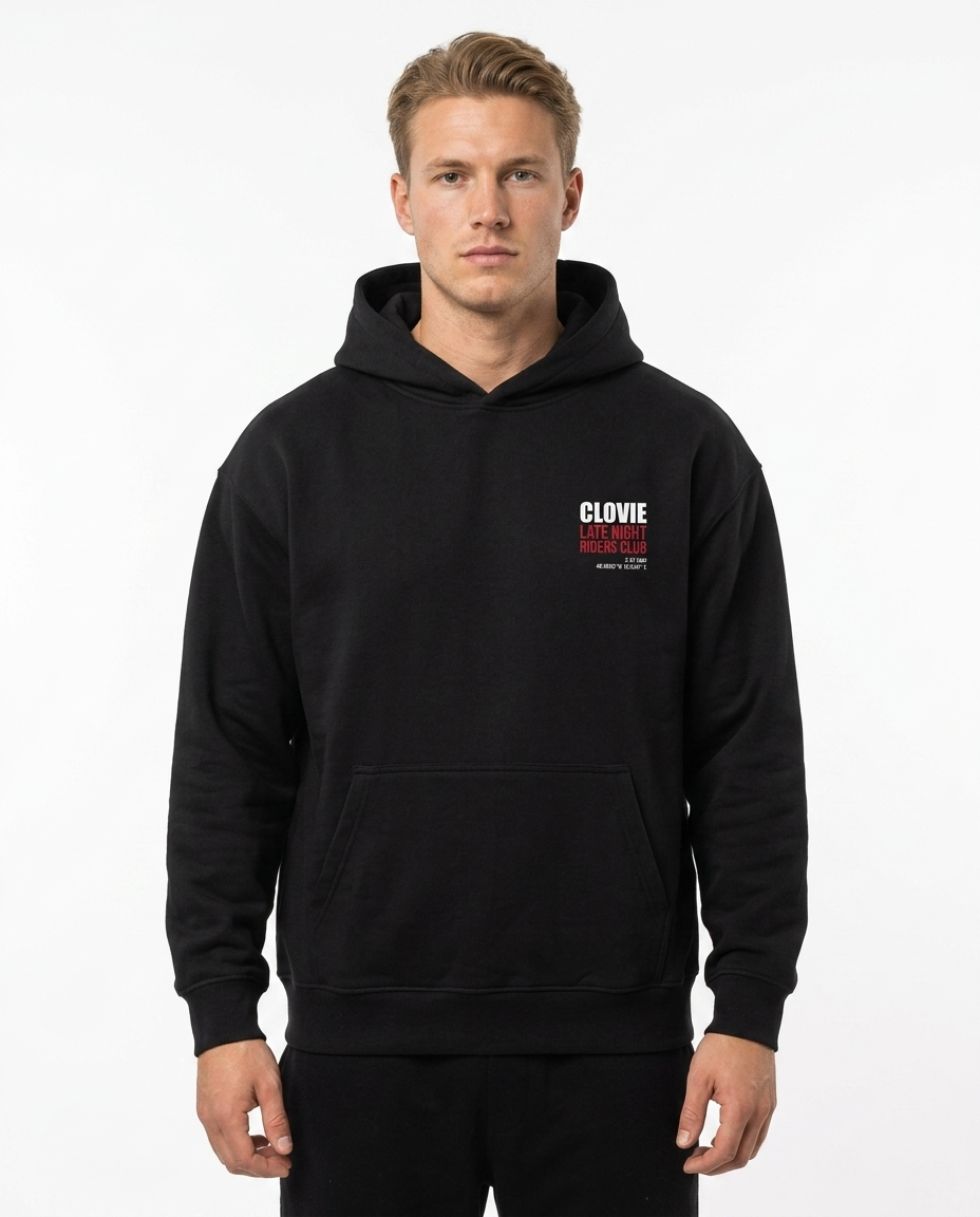 Late Night Riders Club Oversized Hoodie – Front