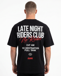 Late Night Riders Club Oversized Tee Black – Rückseite, 3AM Print